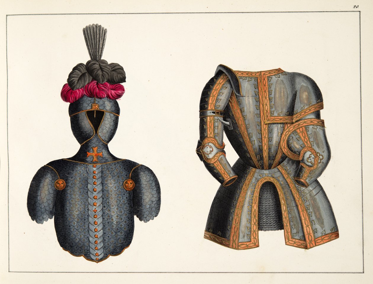 盔甲，来自&39;发展历史与侠义风俗&39;，由Franz Kottenkamp博士发表，由Carl Hoffmann出版，1842年 作者 弗里德里希·马丁·冯·赖比施