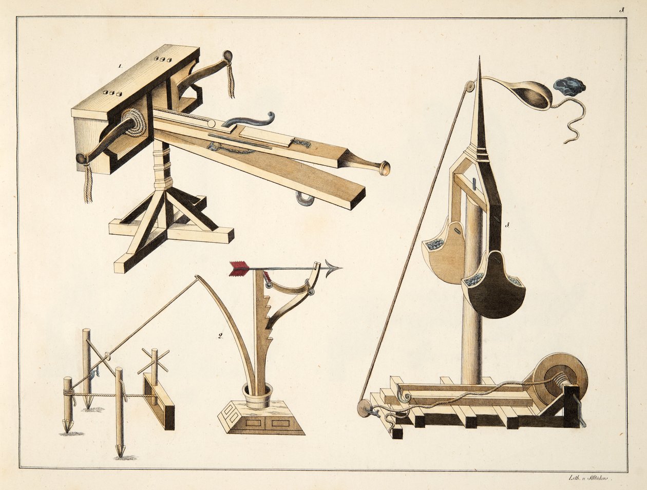 1842年由Carl Hoffmann出版的Franz Kottenkamp博士发表的“发展历史与侠义风俗”的吊索武器 作者 弗里德里希·马丁·冯·赖比施