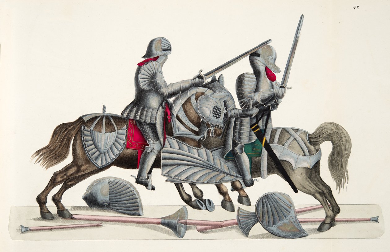 两位骑士参加锦标赛，由Franz Kottenkamp博士撰写的“发展历史与侠义风俗”，由Carl Hoffmann出版，1842年 作者 弗里德里希·马丁·冯·赖比施