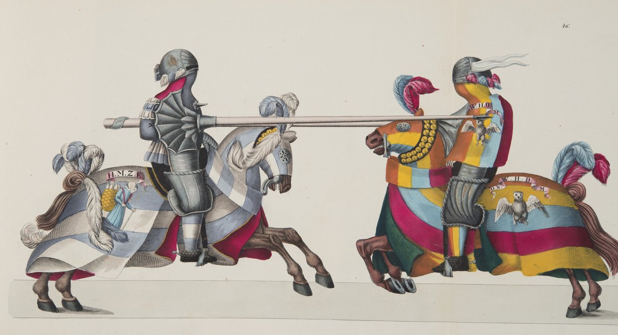 两位骑士参加锦标赛，由Franz Kottenkamp博士撰写的“发展历史与侠义风俗”，由Carl Hoffmann出版，1842年 作者 弗里德里希·马丁·冯·赖比施