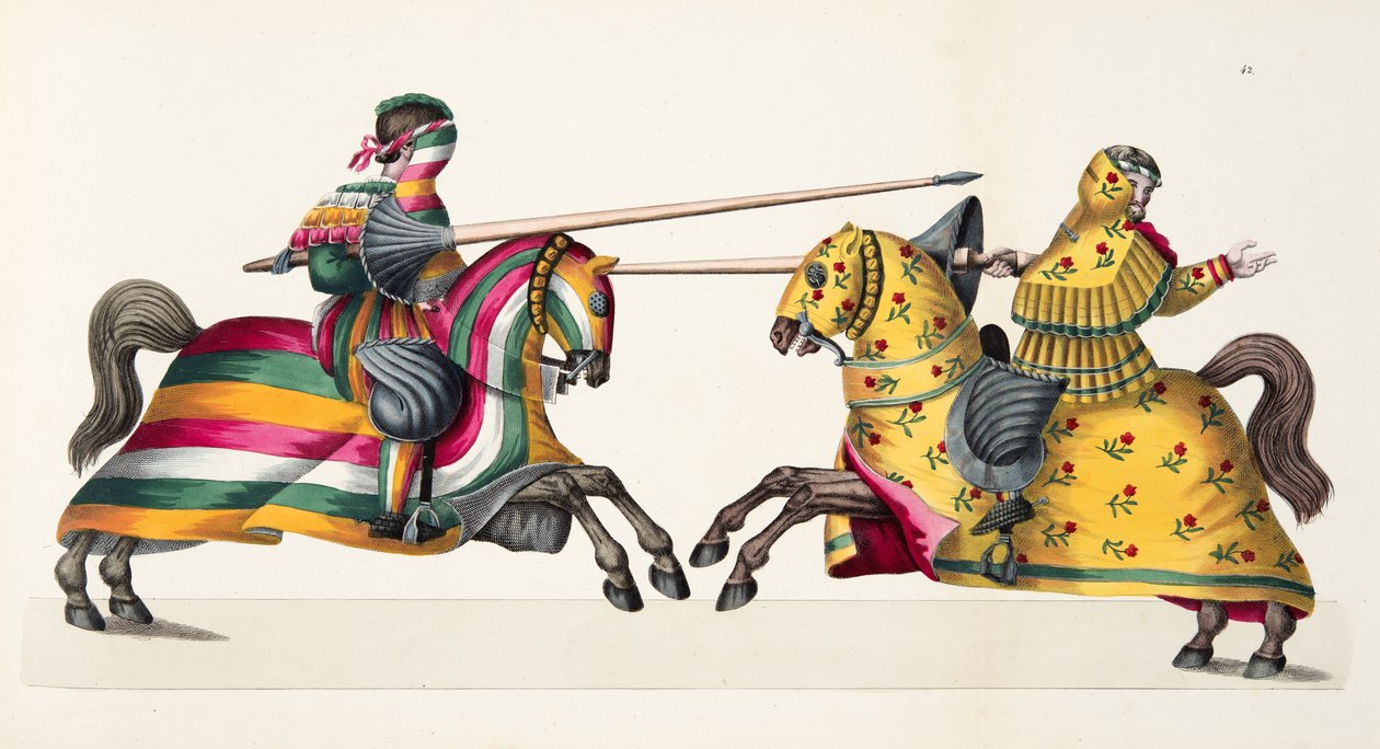 两位骑士参加锦标赛，由Franz Kottenkamp博士撰写的“发展历史与侠义风俗”，由Carl Hoffmann出版，1842年 作者 弗里德里希·马丁·冯·赖比施