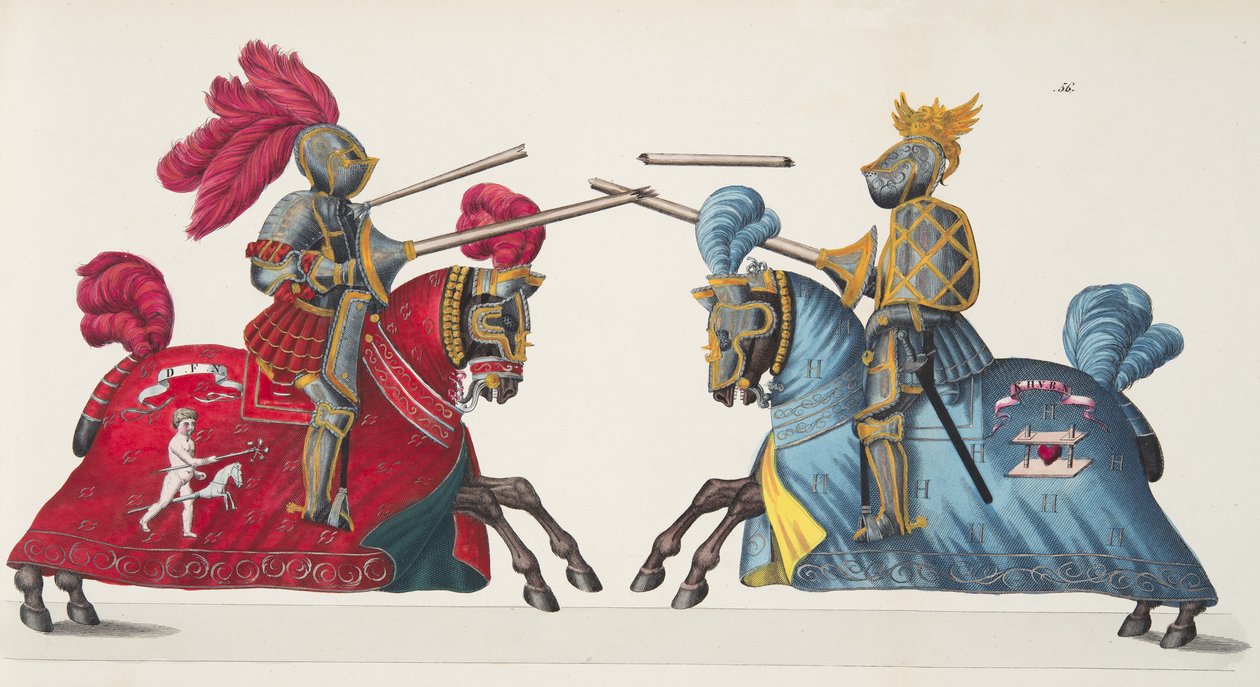 两位骑士参加锦标赛，由Franz Kottenkamp博士撰写的“发展历史与侠义风俗”，由Carl Hoffmann出版，1842年 作者 弗里德里希·马丁·冯·赖比施