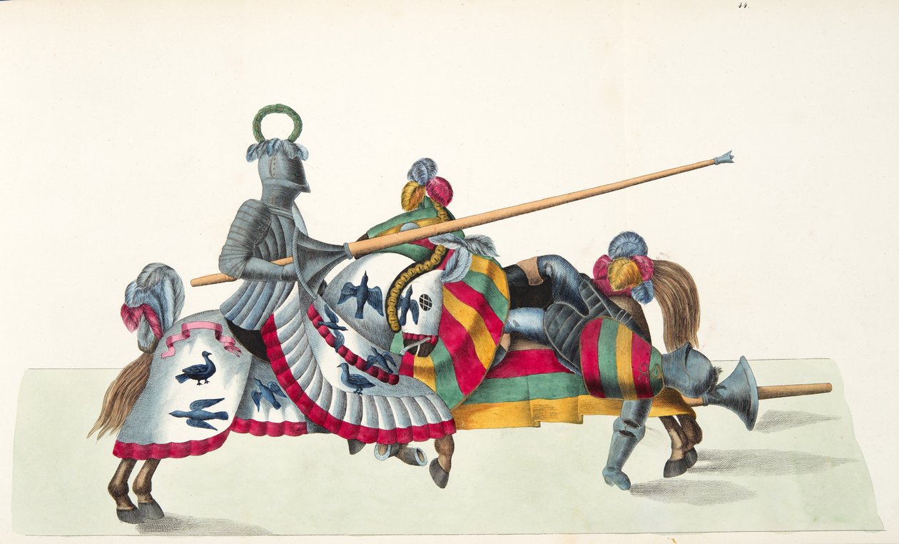 两位骑士参加锦标赛，由Franz Kottenkamp博士撰写的“发展历史与侠义风俗”，由Carl Hoffmann出版，1842年 作者 弗里德里希·马丁·冯·赖比施