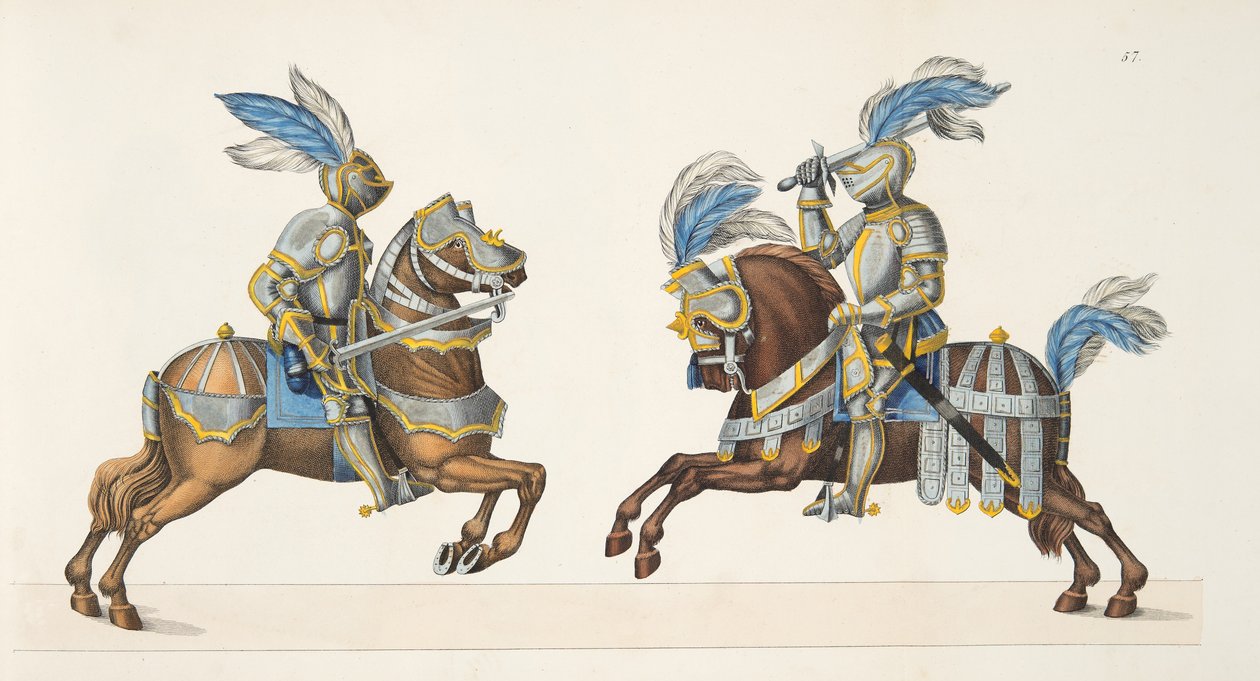 两位骑士参加锦标赛，由Franz Kottenkamp博士撰写的“发展历史与侠义风俗”，由Carl Hoffmann出版，1842年 作者 弗里德里希·马丁·冯·赖比施