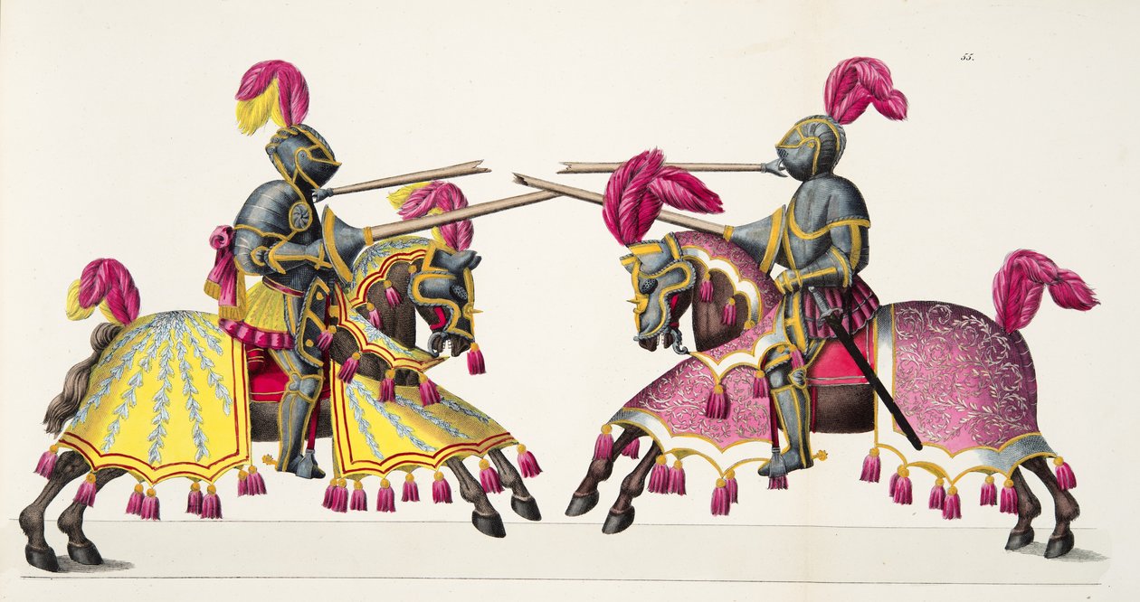 两位骑士参加锦标赛，由Franz Kottenkamp博士撰写的“发展历史与侠义风俗”，由Carl Hoffmann出版，1842年 作者 弗里德里希·马丁·冯·赖比施