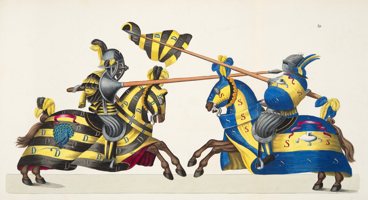 两位骑士参加锦标赛，由Franz Kottenkamp博士撰写的“发展历史与侠义风俗”，由Carl Hoffmann出版，1842年 作者 弗里德里希·马丁·冯·赖比施