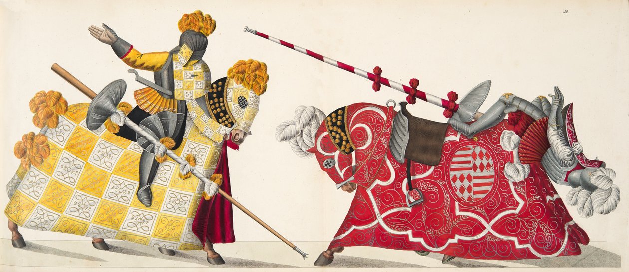 两位骑士参加锦标赛，由Franz Kottenkamp博士撰写的“发展历史与侠义风俗”，由Carl Hoffmann出版，1842年 作者 弗里德里希·马丁·冯·赖比施