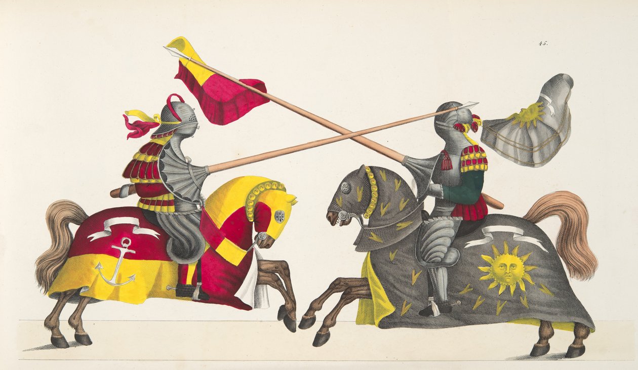 两位骑士参加锦标赛，由Franz Kottenkamp博士撰写的“发展历史与侠义风俗”，由Carl Hoffmann出版，1842年 作者 弗里德里希·马丁·冯·赖比施