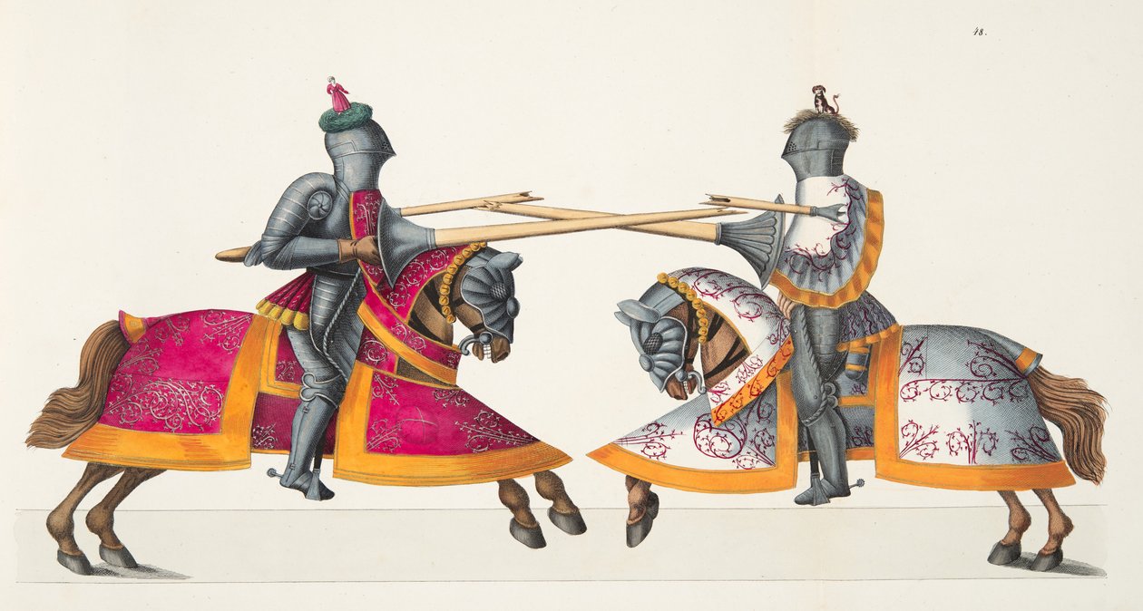 两位骑士参加锦标赛，由Franz Kottenkamp博士撰写的“发展历史与侠义风俗”，由Carl Hoffmann出版，1842年 作者 弗里德里希·马丁·冯·赖比施