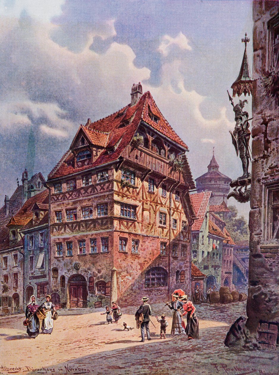 Albrecht Durer&39;s House位于德国纽伦堡，与19世纪的“The Garden Arbor Family Journal”一样，于1905年出版 作者 弗里德里希·佩尔伯格