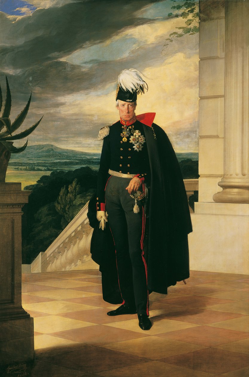奥地利皇帝弗兰茨一世1768-1835年穿普鲁士将军服，1834年。 作者 弗里德里希·里特·冯·阿默林