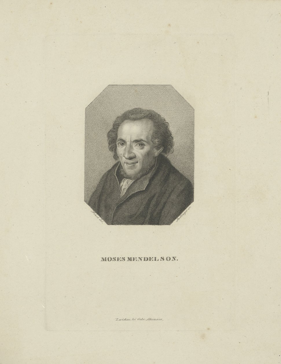 摩西·门德尔松（Moses Mendelssohn）肖像1729-1786，1818。 作者 弗里德里希·威廉·博林格