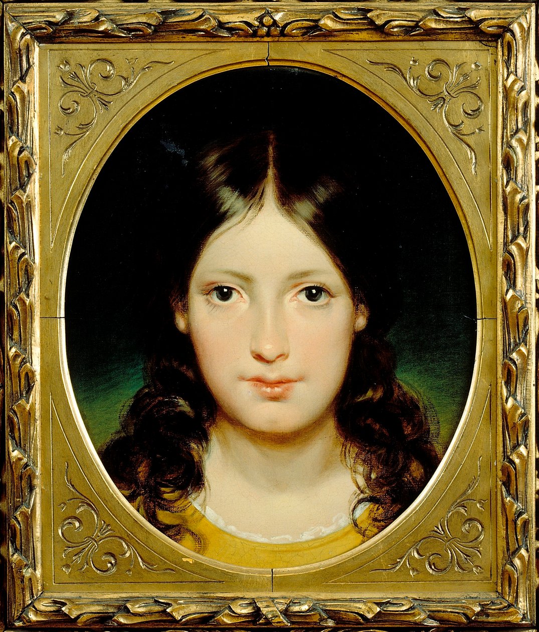 "女孩" (Jeune fille) Peinture de Friedrich Ritter von Amerling (1803-1887) vers 1838 - Oil on canvas Dim 39.5x32.5 cm 莫拉夫斯卡画廊，布尔诺 作者 弗里德里希·冯·阿默林