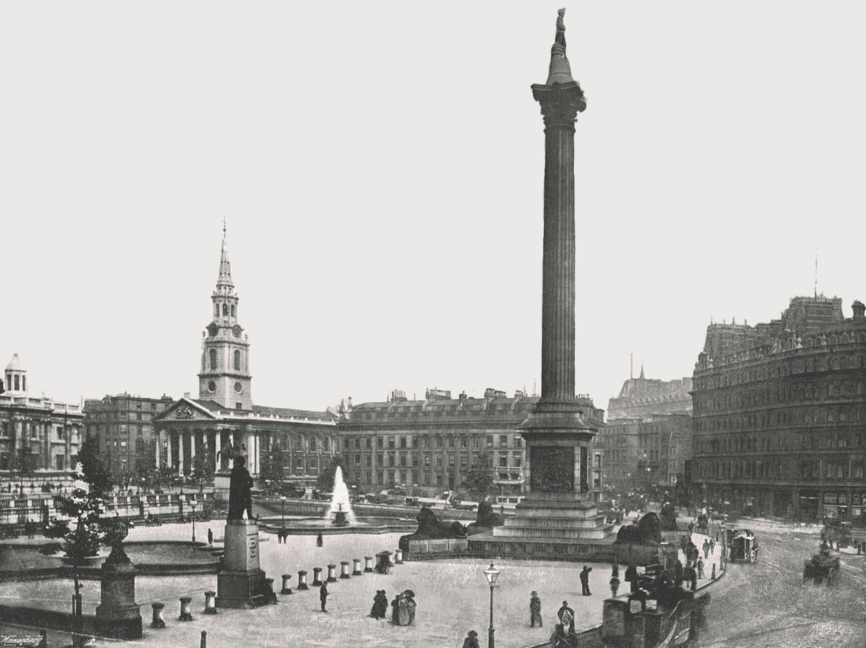 伦敦特拉法加广场（Trafalgar Square），1895年。 作者 弗里斯公司