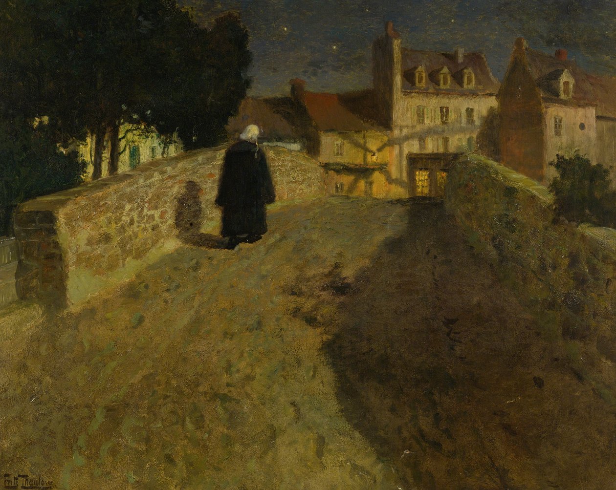 在Quimperlé的Pont Lovignon（Pont Fleuri） 作者 约翰·弗雷德里克·陶洛