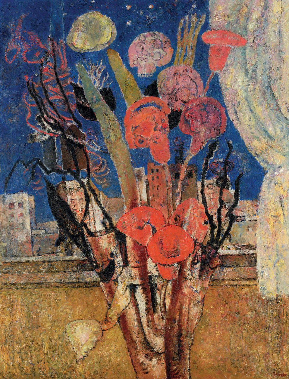 花在城市上空；全城鲜花 作者 Frits van den Berghe