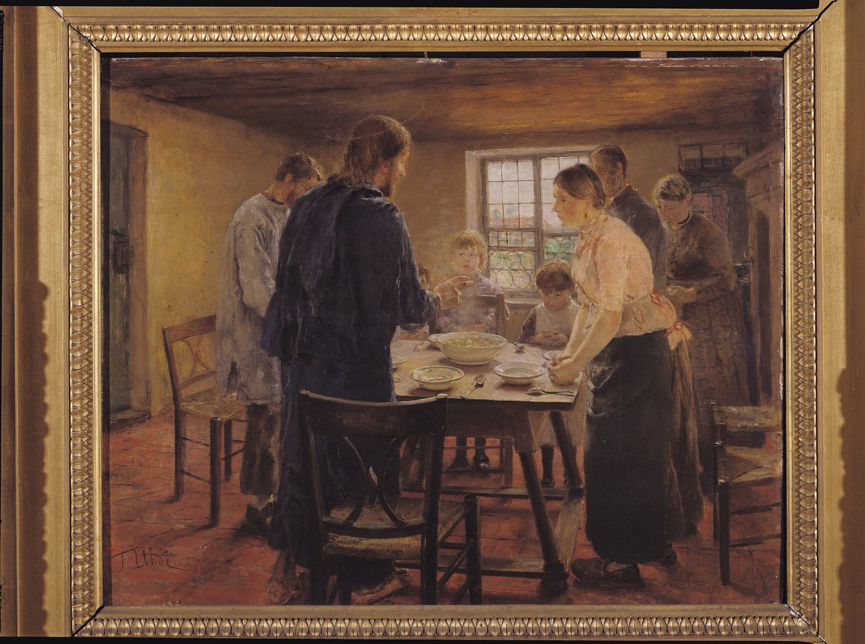 基督与农民，c.1887-88 作者 弗里茨·冯·乌德