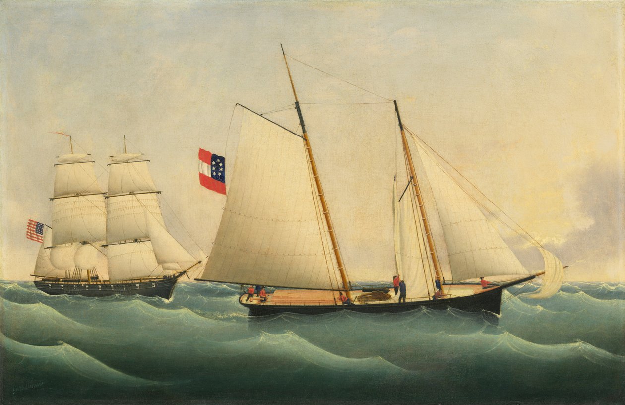 1861年，美国佩里号驱逐舰捕获萨凡纳号。 作者 弗里茨·穆勒