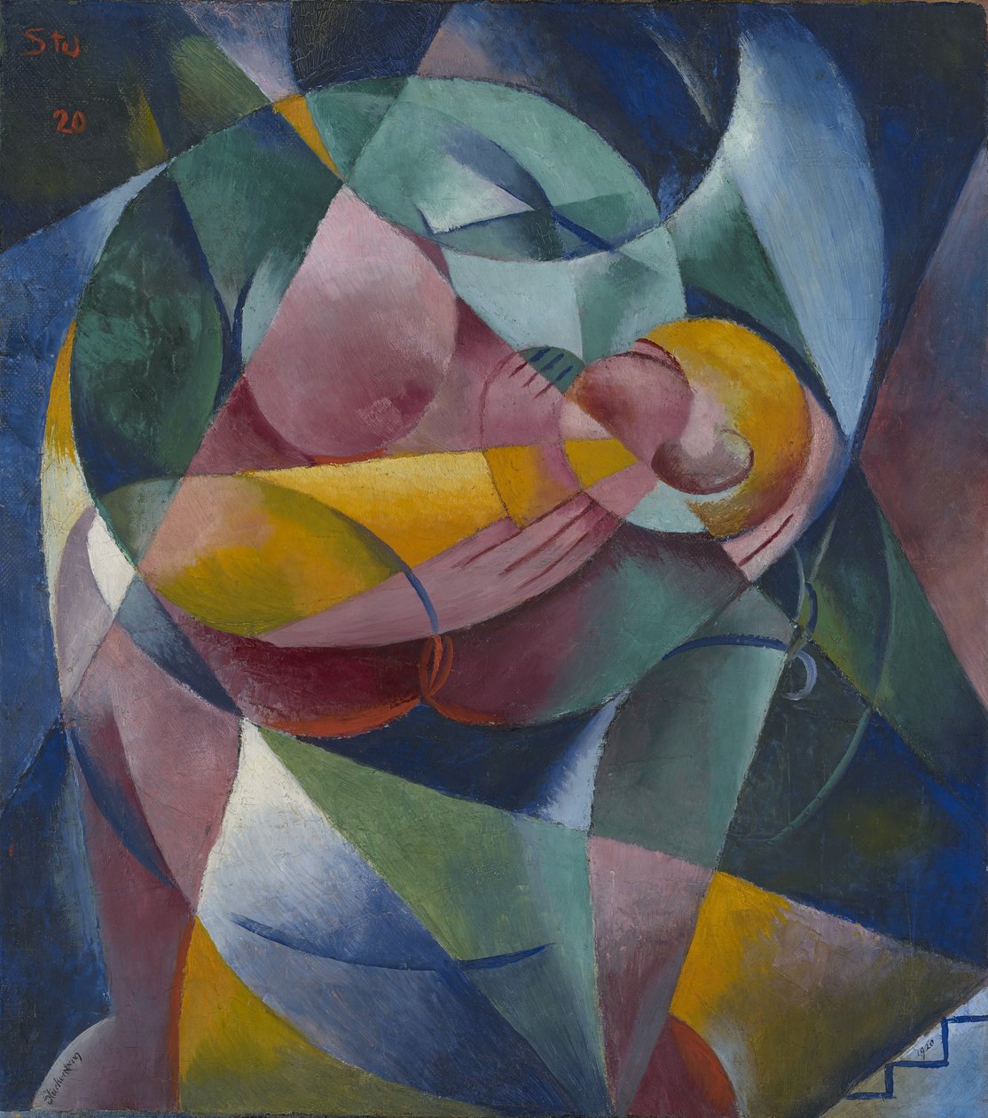母亲与孩子，1920年 作者 弗里茨·斯塔肯伯格