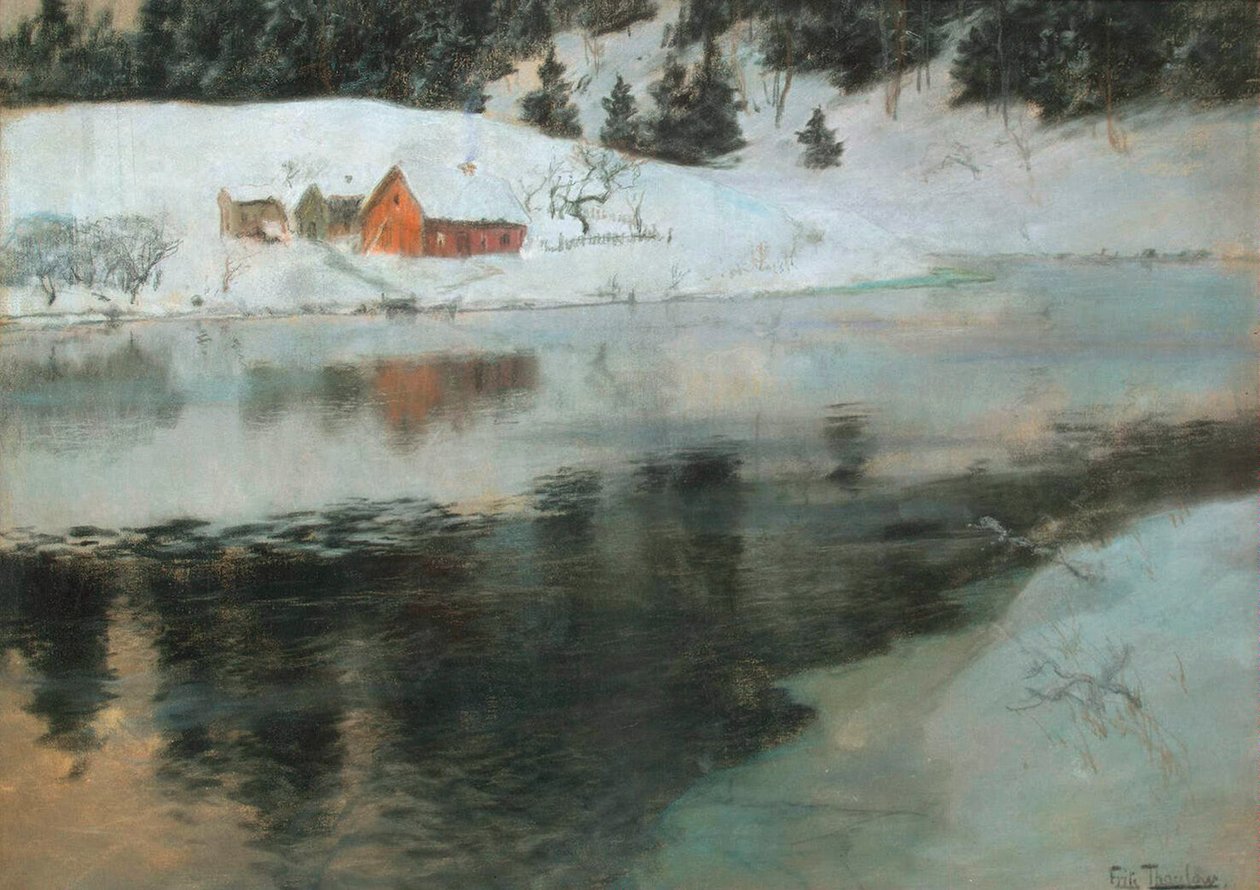 冬天的风景》，约1883-1884。 作者 弗里茨·塔洛夫（Fritz Thaulov）