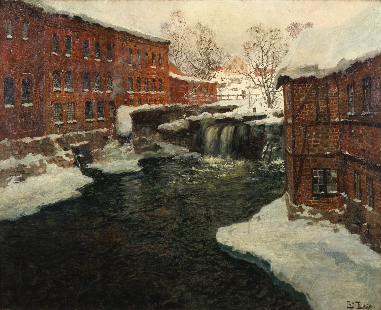 磨坊场景，约 1885-90 年（布面油画） 作者 约翰·弗雷德里克·陶洛
