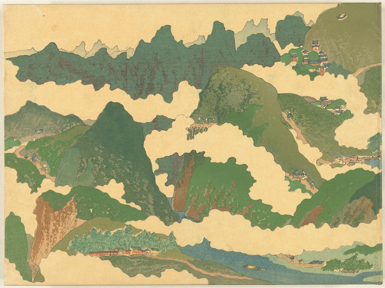黄河部分 Koga no maki（物体上的标题） 作者 福田美泉