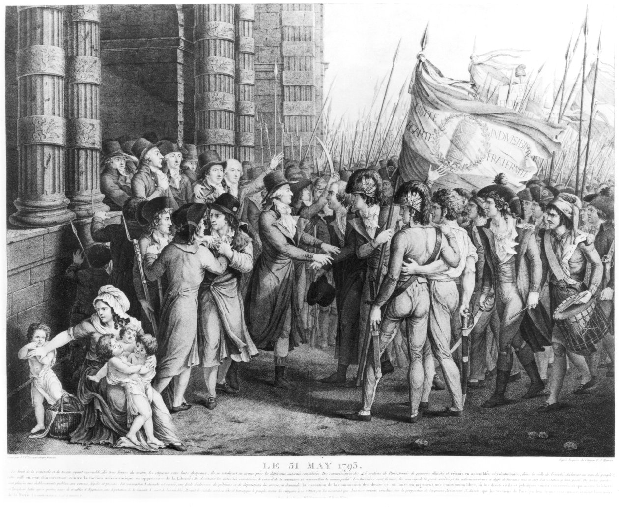 1793年5月31日离开大会在杜伊勒里宫举行的国民大会代表，由Jean Joseph Tassaert（1765-1835）镌刻 作者 Fulchran Jean Harriet