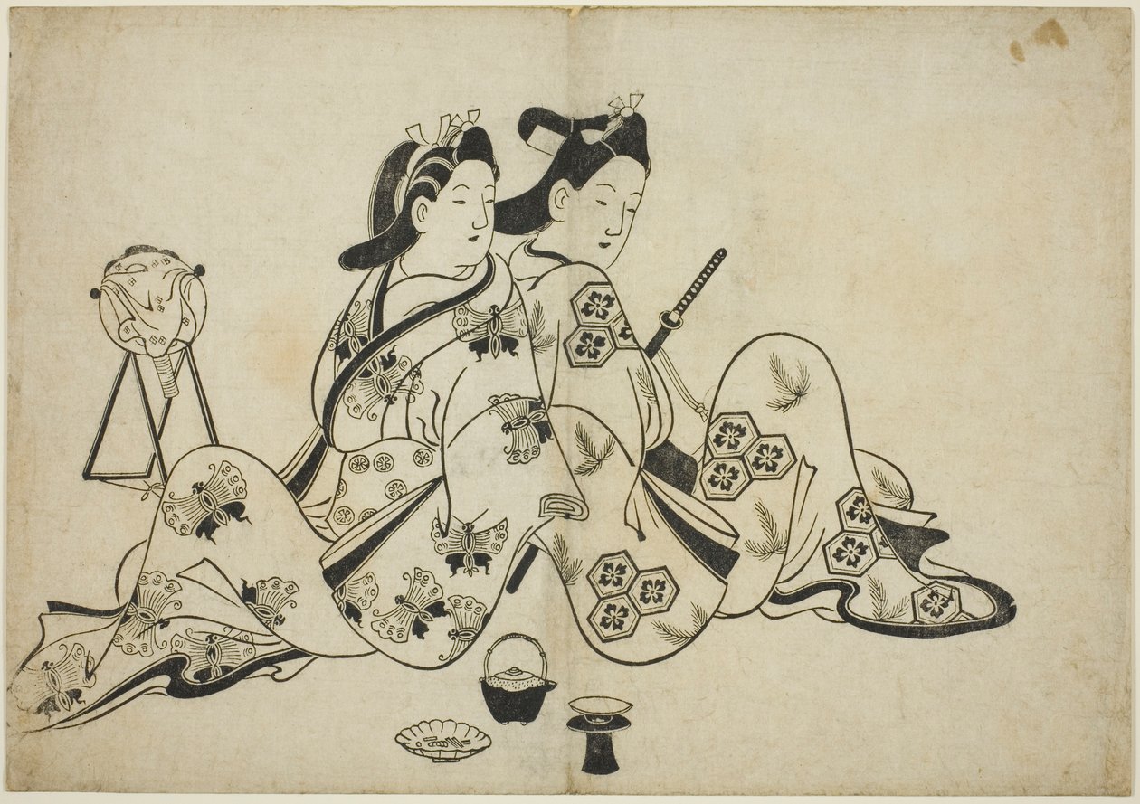 背靠背，来自 12 幅版画系列 作者 古山诸重