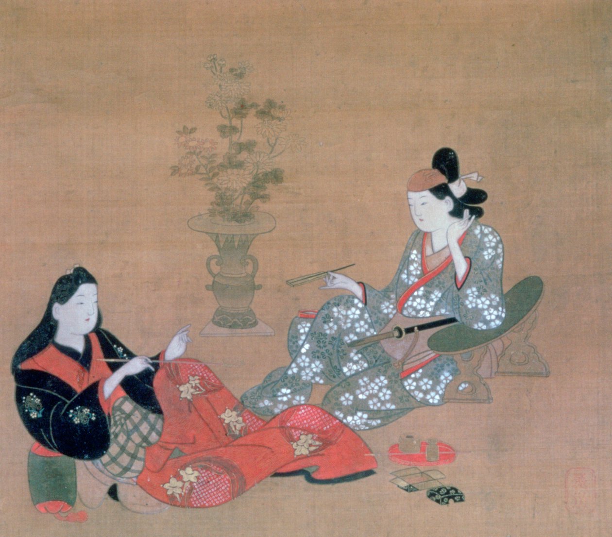 歌妓招待演员》，约1695年 作者 古山诸重