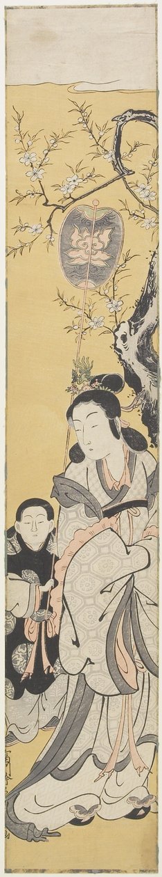 西王母和随从，约 1764 年（彩色木刻版画 作者 富川房信