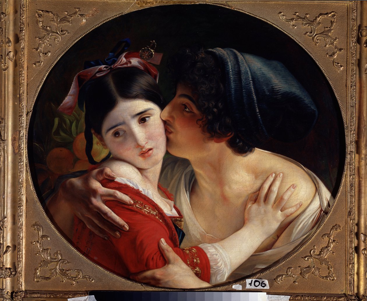 Le baiser.费奥多尔-安东诺维奇-莫勒的绘画（费奥多尔-安东诺维奇-莫勒 作者 费奥多·安东诺维奇·莫勒
