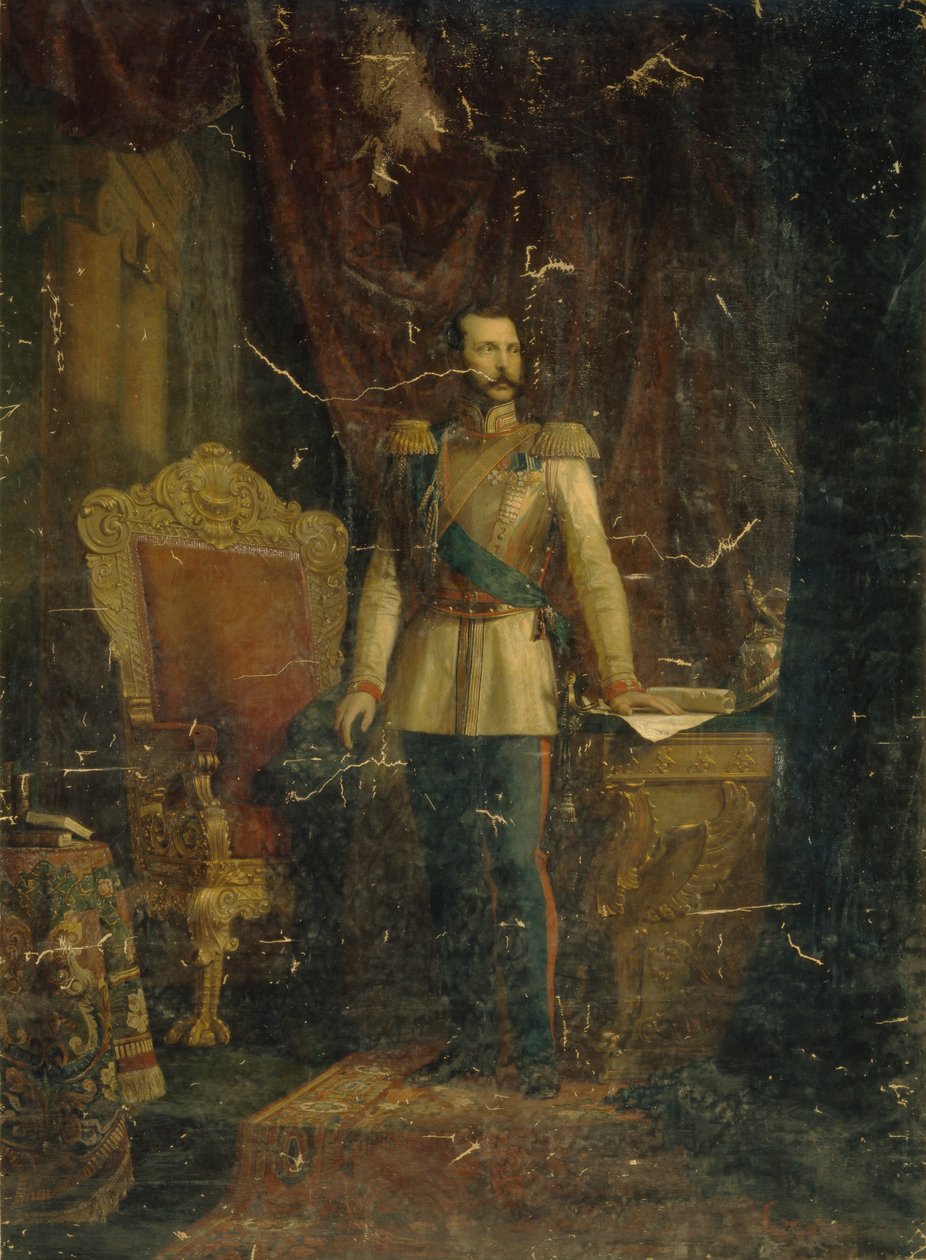亚历山大二世皇帝的画像 1818-1881年，1862年 作者 费奥多尔·马丁诺维奇·赖歇特