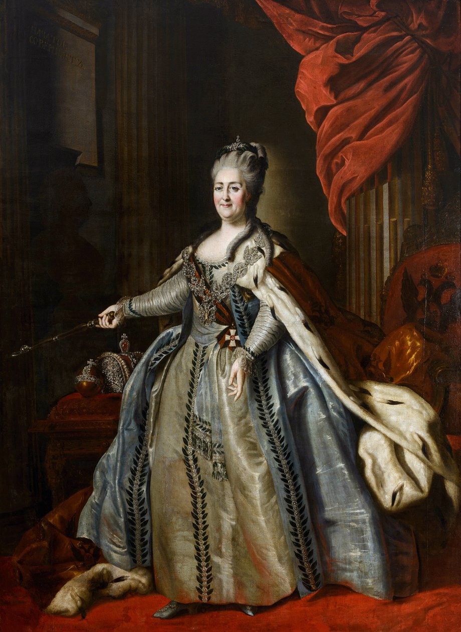 女皇叶卡捷琳娜二世 (1729-1796) 的肖像，由费奥多尔·斯捷潘诺维奇 (Fyodor Stepanovich) 罗科托夫 (1735-1808) 制作。 布面油画，十八世纪下半叶，国家A.拉季舍夫艺术博物馆，萨拉托夫 作者 费奥多尔·斯捷潘诺维奇·罗托科夫