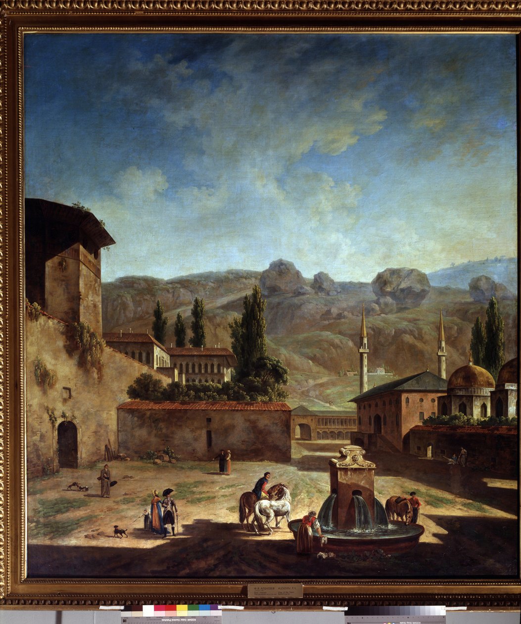 Vue de la ville de Bakhchisaray（乌克兰）（巴赫奇萨赖镇景观）。 费奥多尔·雅科夫列维奇·阿列克谢耶夫 (1753-1824) 的绘画。 劳动之家 作者 费奥多尔·雅科夫列维奇·阿列克谢耶夫