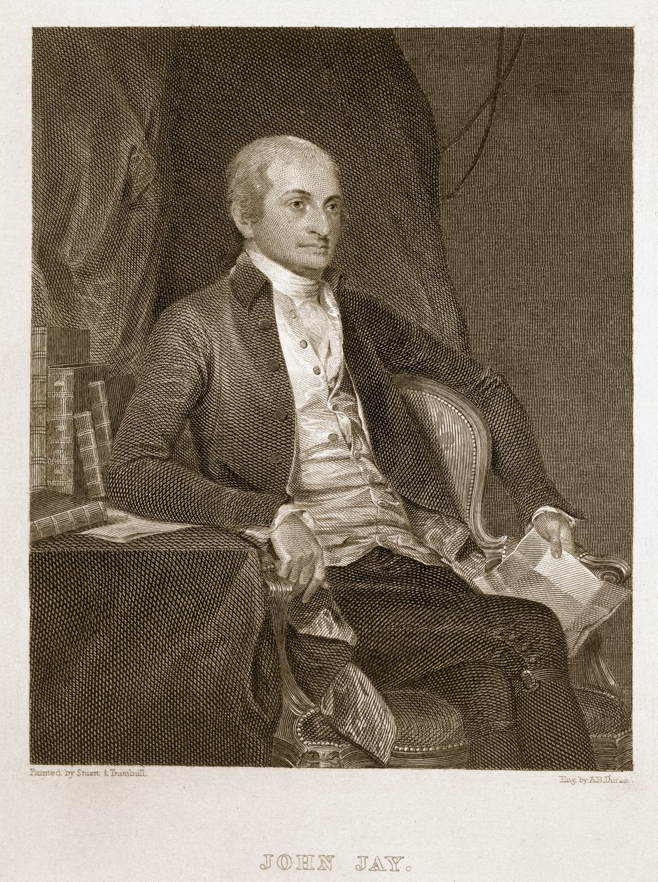 John Jay，由Asher Brown Durand（1796-1886）雕刻 作者 G.和Trumbull，J。Stuart