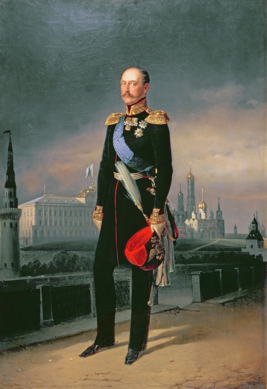1856年皇帝亚历山大二世（1818年至1881年）的肖像 作者 博特曼