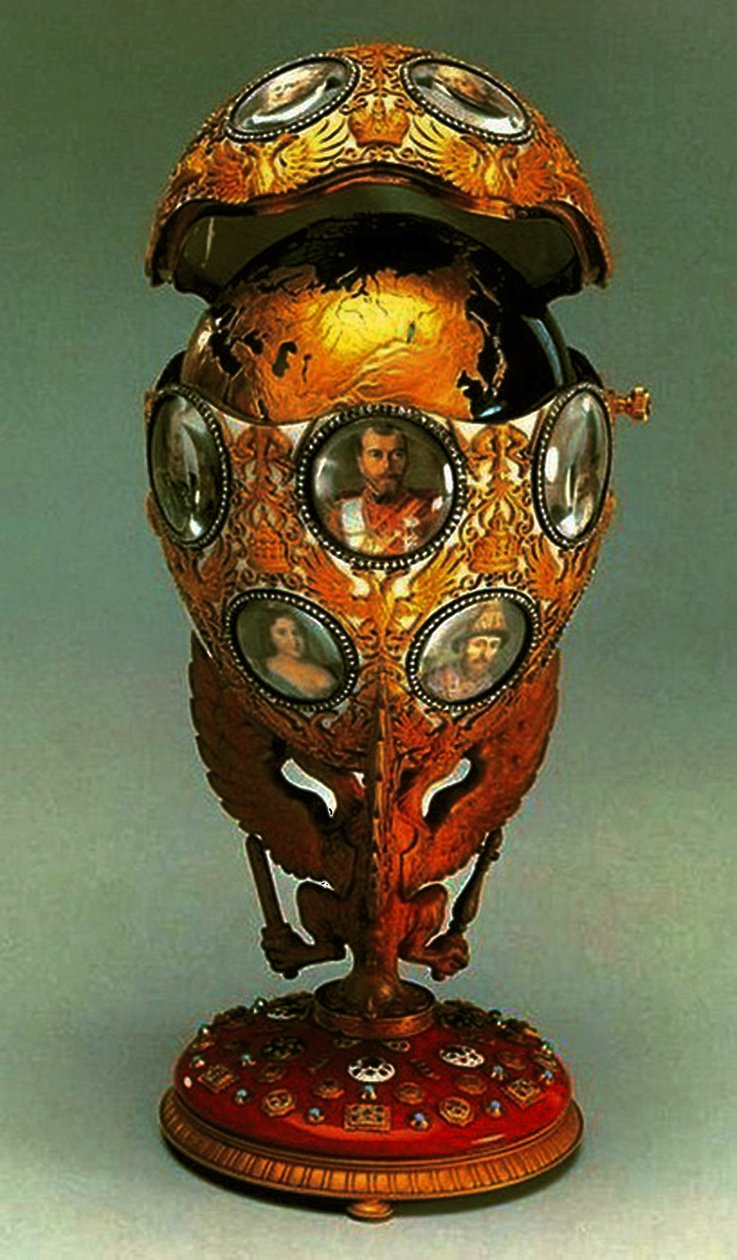 罗曼诺夫三百周年法伯格蛋，1913年（混合媒体） 作者 维格斯特雷姆