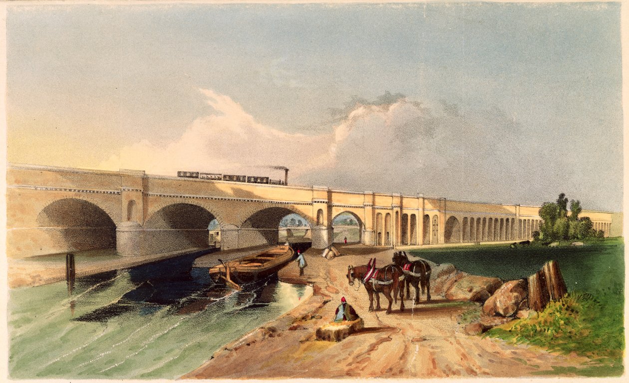 格林威治铁路高架桥的看法在Deptford，1836年 作者 GF布拉格