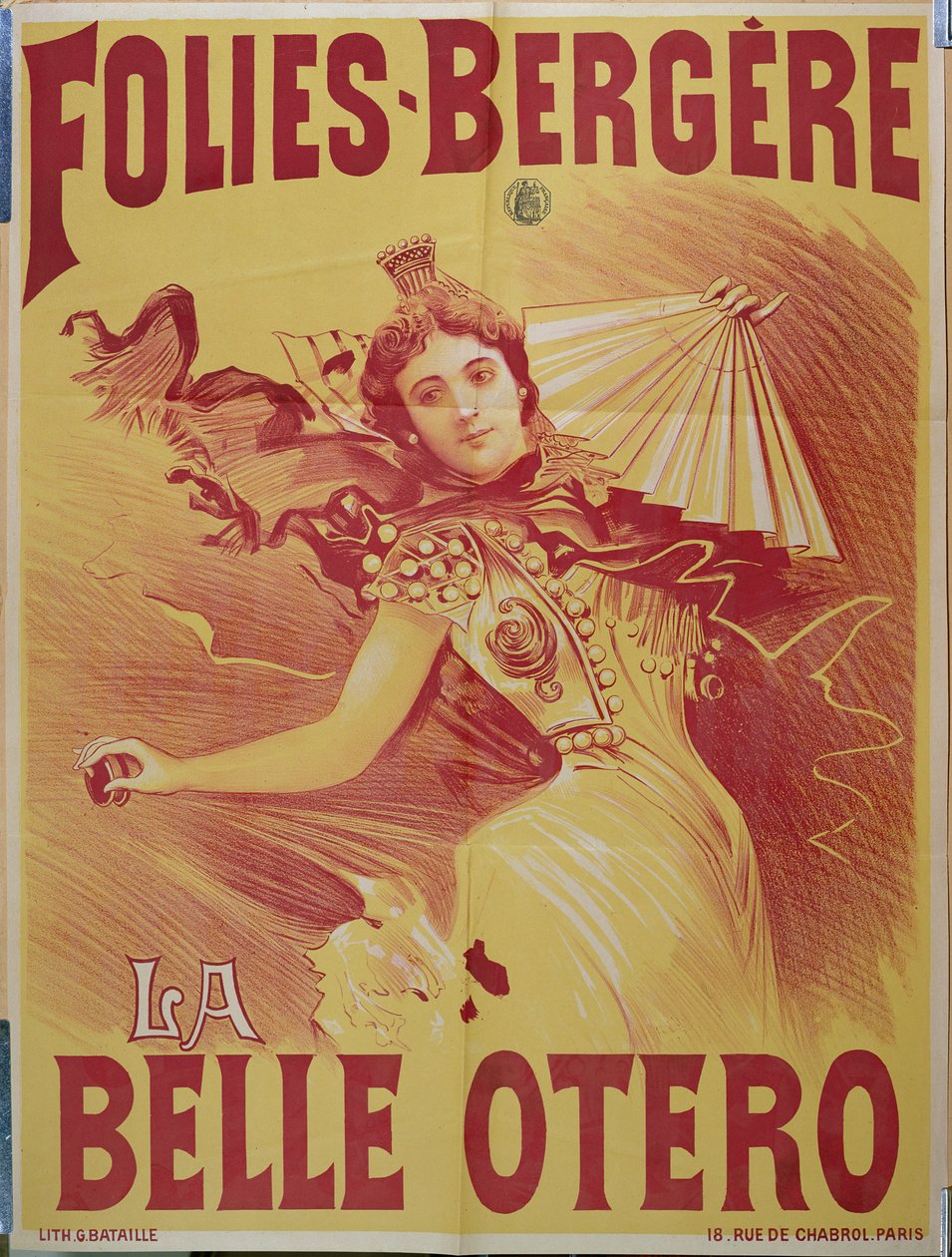 海报广告la Belle Otero在Folies-Bergere，1894年 作者 G.巴塔耶