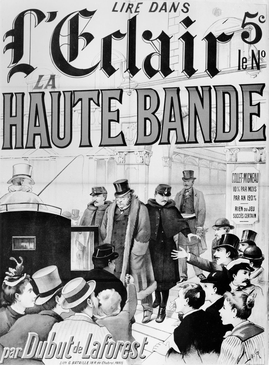 海报广告小说&39;La Haute Bande&39;处理巴拿马事件，c。 1892年至1895年 作者 G.巴塔耶