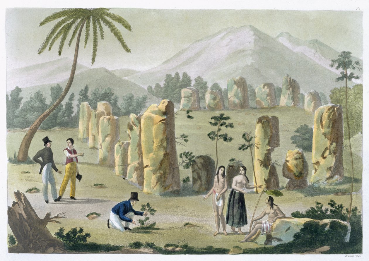 &39;古人之家&39;，天宁岛，来自Jules Ferrario的&39;Le Costume Ancien et Moderne&39;的31号板，出版于1820年代至30年代（另见206893） 作者 布拉马蒂