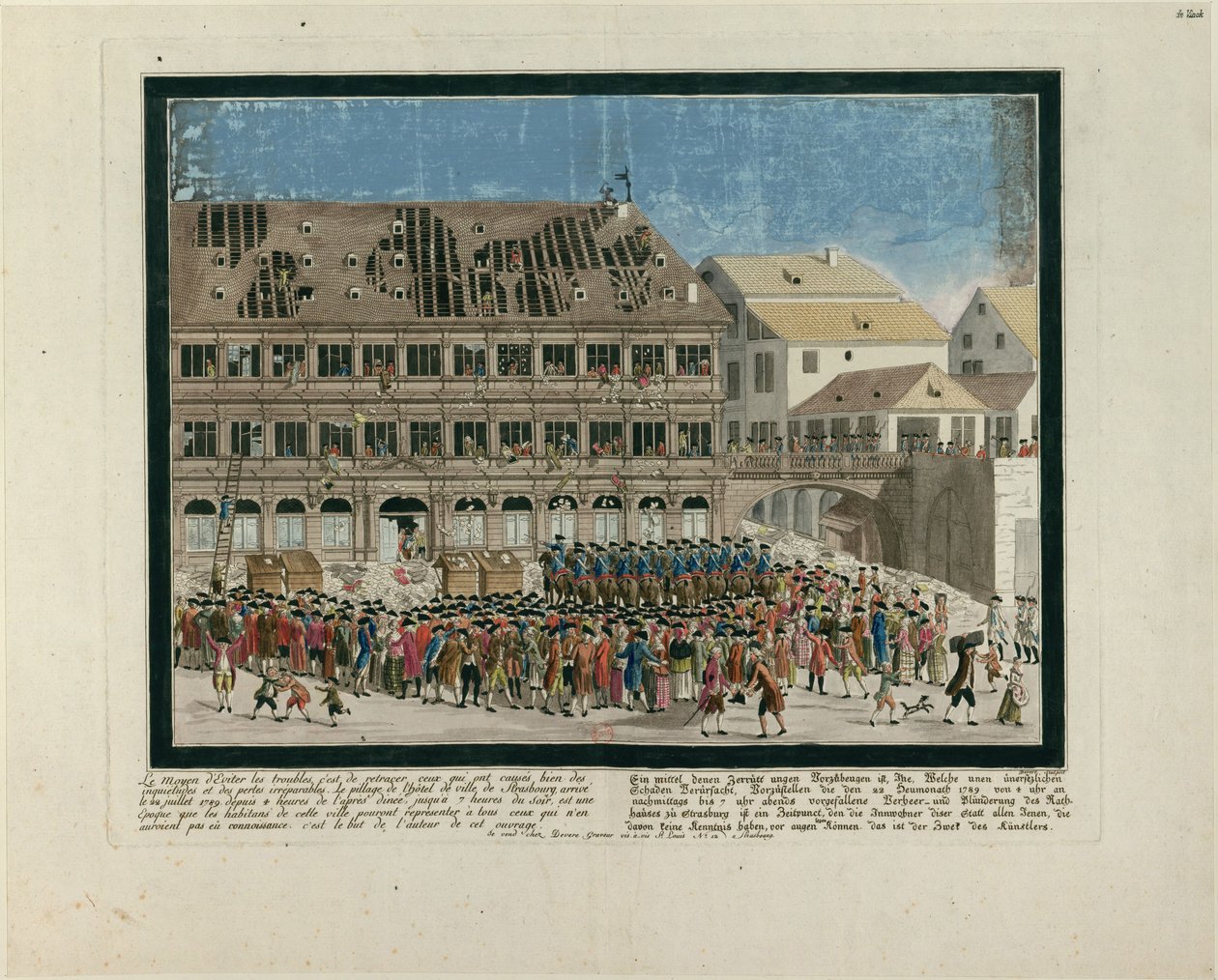 1789年7月21日的日子。1789年7月21日攻克斯特拉斯堡市政厅，约1790年。 作者 G. 德维尔