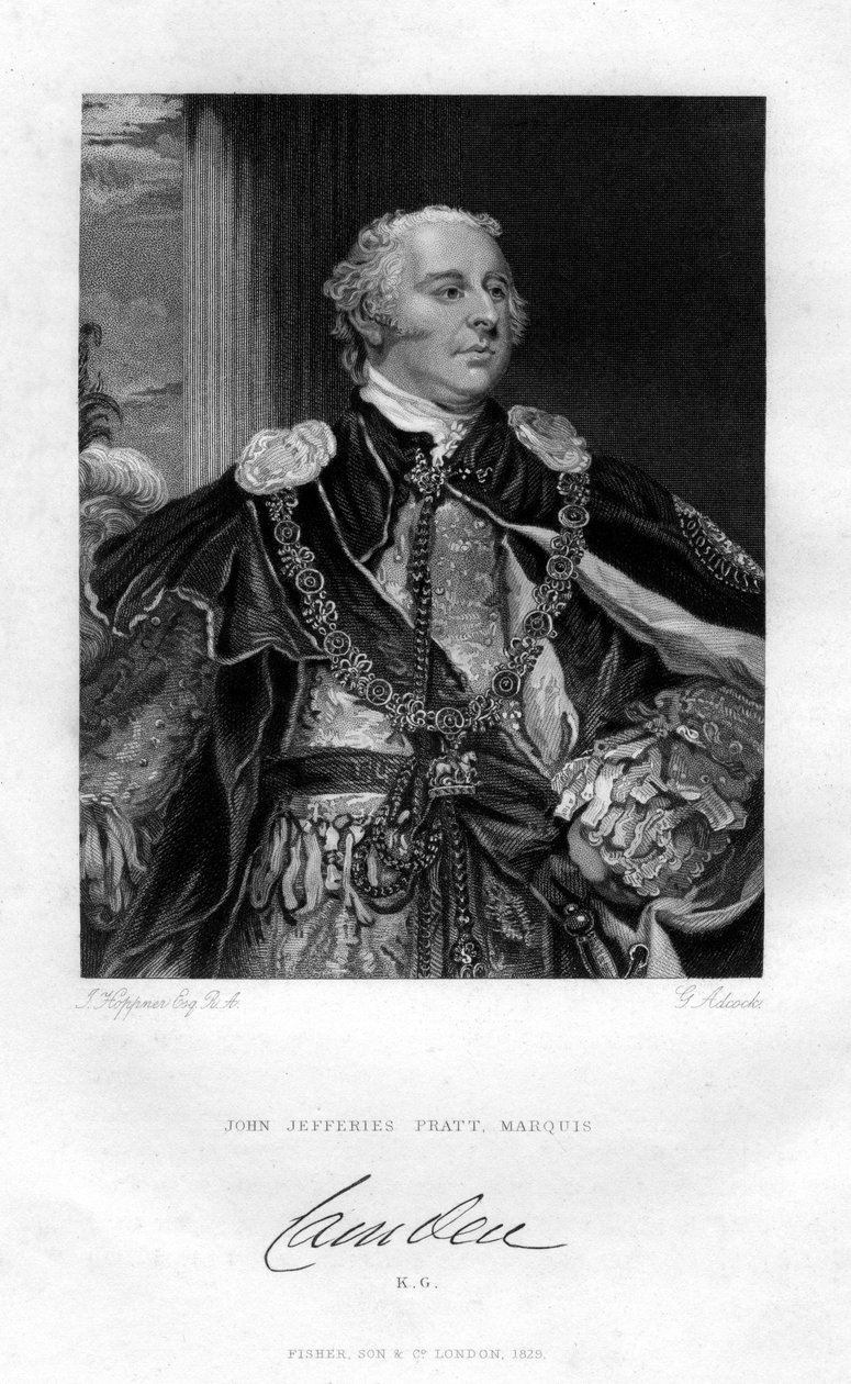 约翰·杰弗里斯·普拉特（John Jeffreys Pratt），卡姆登第一侯爵，1829年。 作者 GH阿德科克