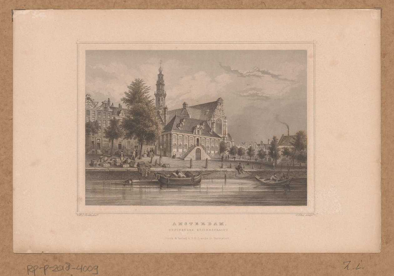 从 Keizersgracht 运河俯瞰阿姆斯特丹 Westerkerk 景观
阿姆斯特丹, Westerkerk Keizersgracht（物上标题） 作者 G.赫斯