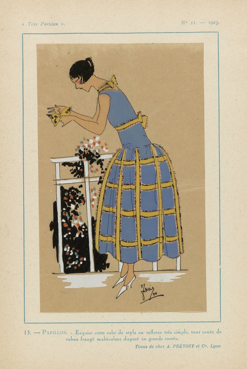Très Parisien 1923 No 11: 13 - PAPILLON.- 精致的连衣裙，具有...... 作者 G·P·朱马尔