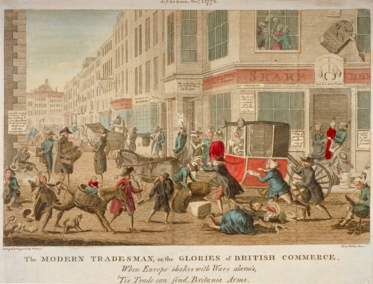 现代商人，或英国商业的辉煌》，1774年 作者 特里