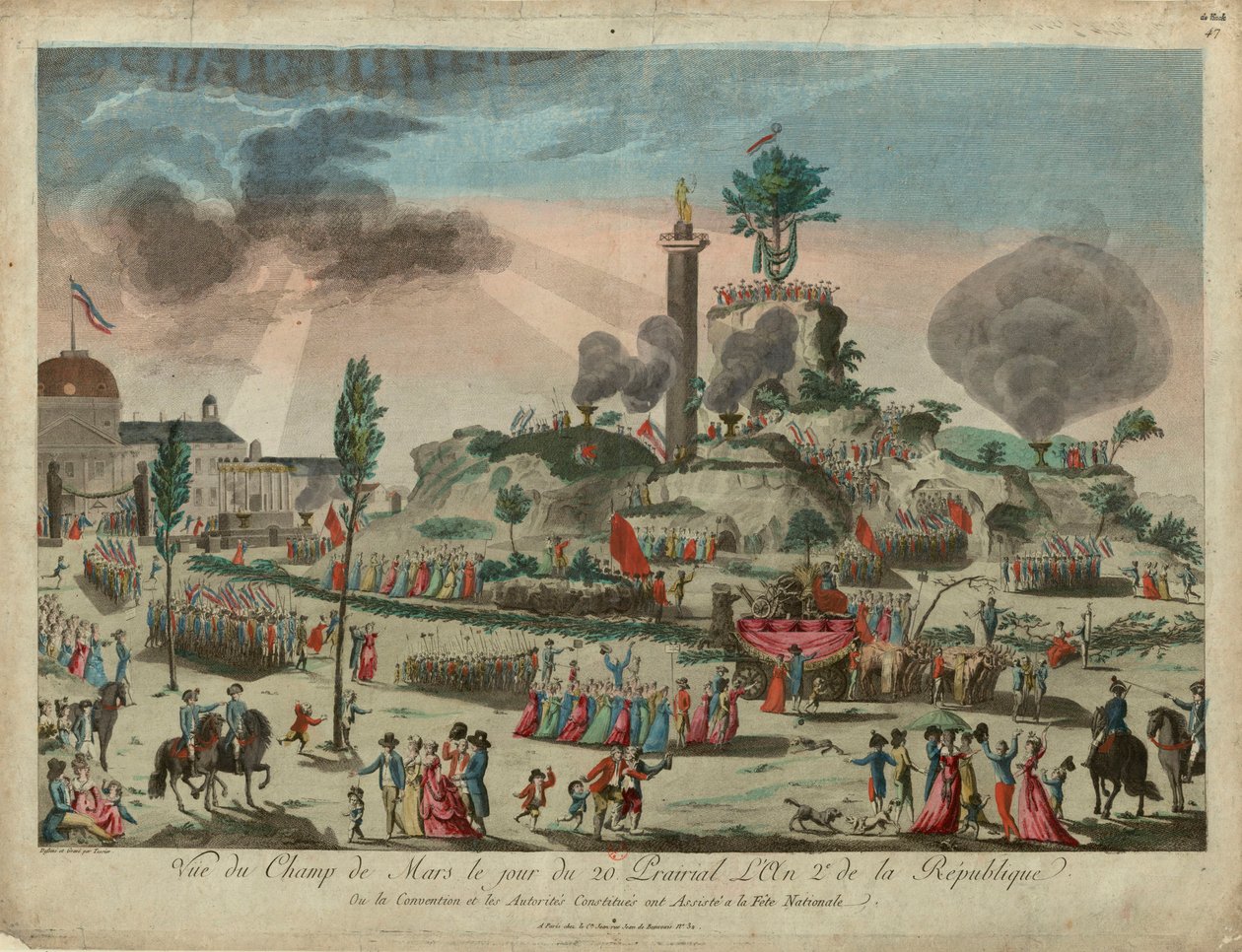 1794年6月8日在火星场举行的至尊节，1794年。 作者 特克斯（G. Texier）
