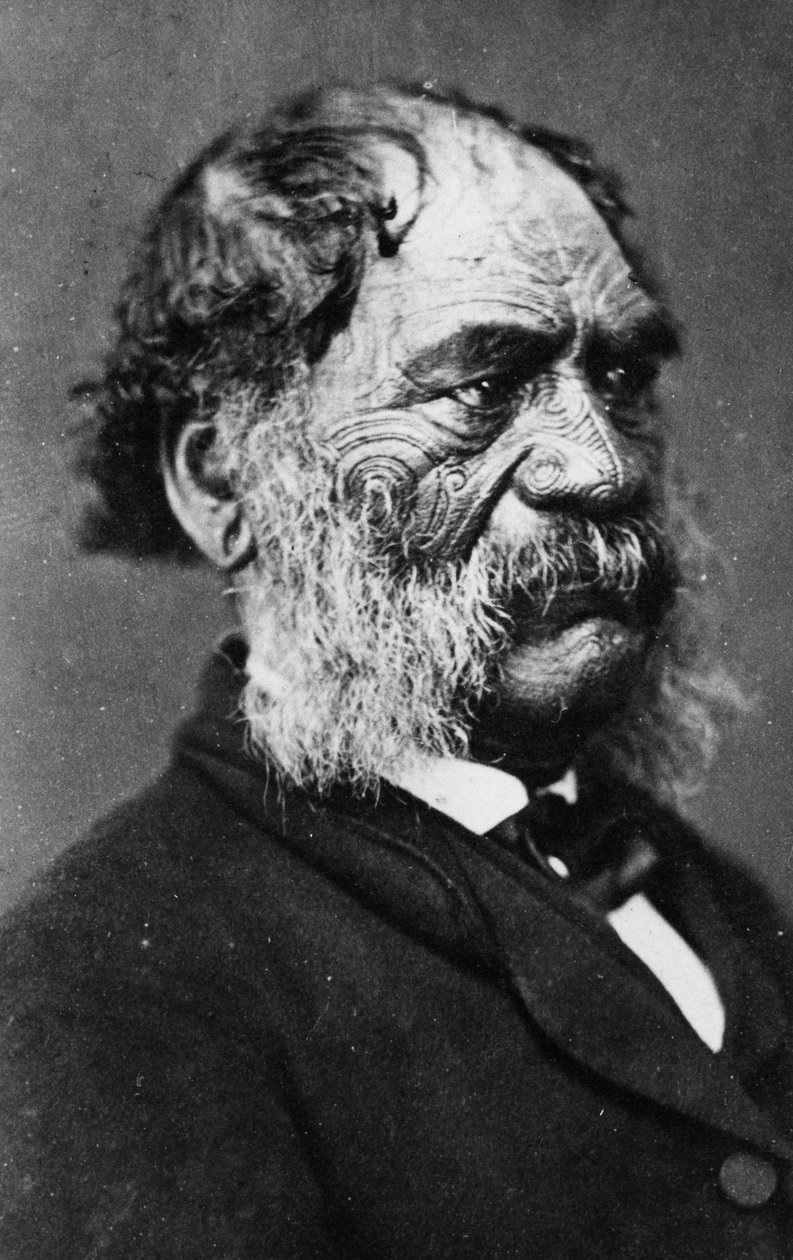 Hori Kingi Te Anaua，Ngati Ruaka部落的领袖，1860年 作者 GW主教