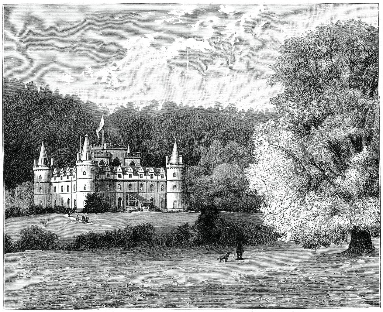 苏格兰西部的因弗雷城堡（Inverary Castle），1900年。 作者 GW威尔逊公司
