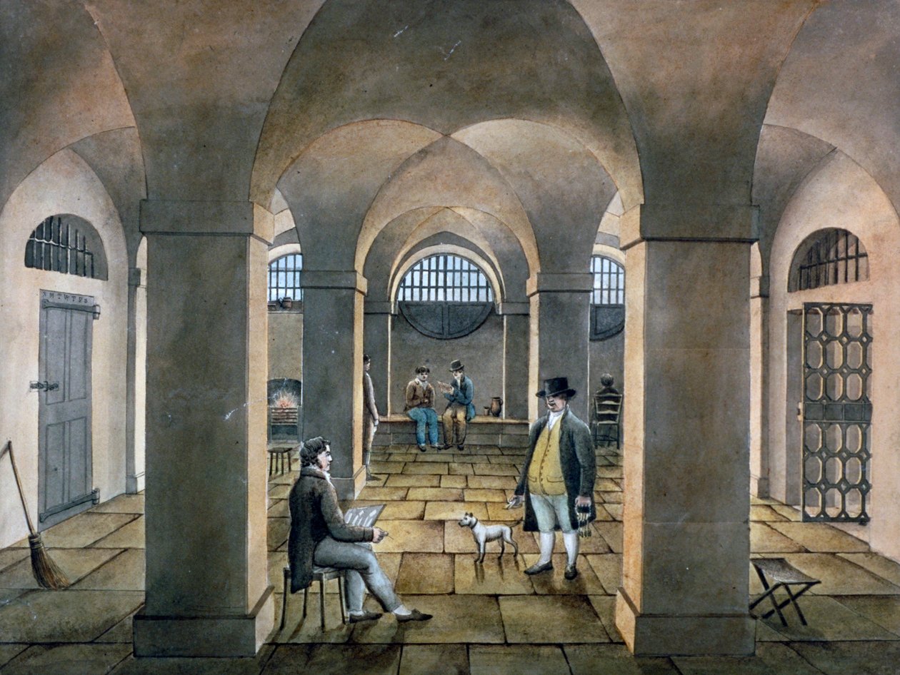 伦敦南华克区联合路的Horsemonger Lane监狱内景，约1826年 作者 G耶茨